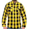 Men's "Dead Route" Gold/Black Plaid Flannel Shirt - Cotton Button Up Workwear - FLM2014