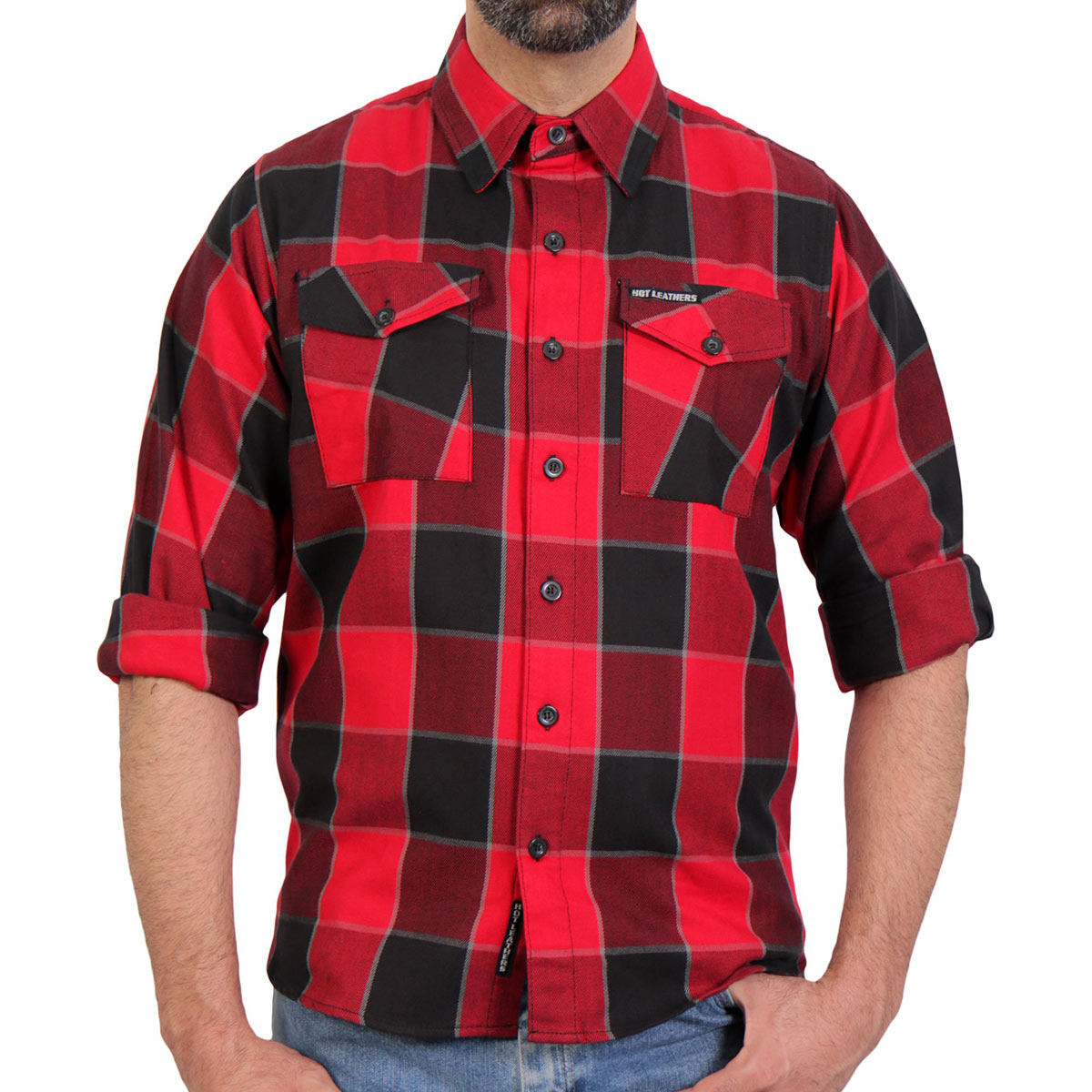Men's "Midnight Saint" Multi/Color Plaid Flannel Shirt - Cotton Button Up Workwear - FLM2019