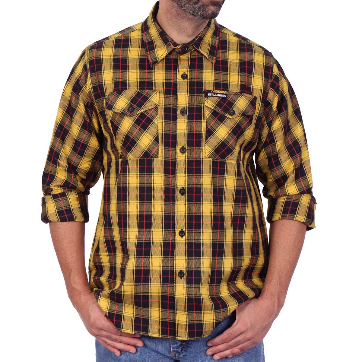 Men's "Riot Alley" Multi/Color Plaid Flannel Shirt - Cotton Button Up Workwear - FLM2036