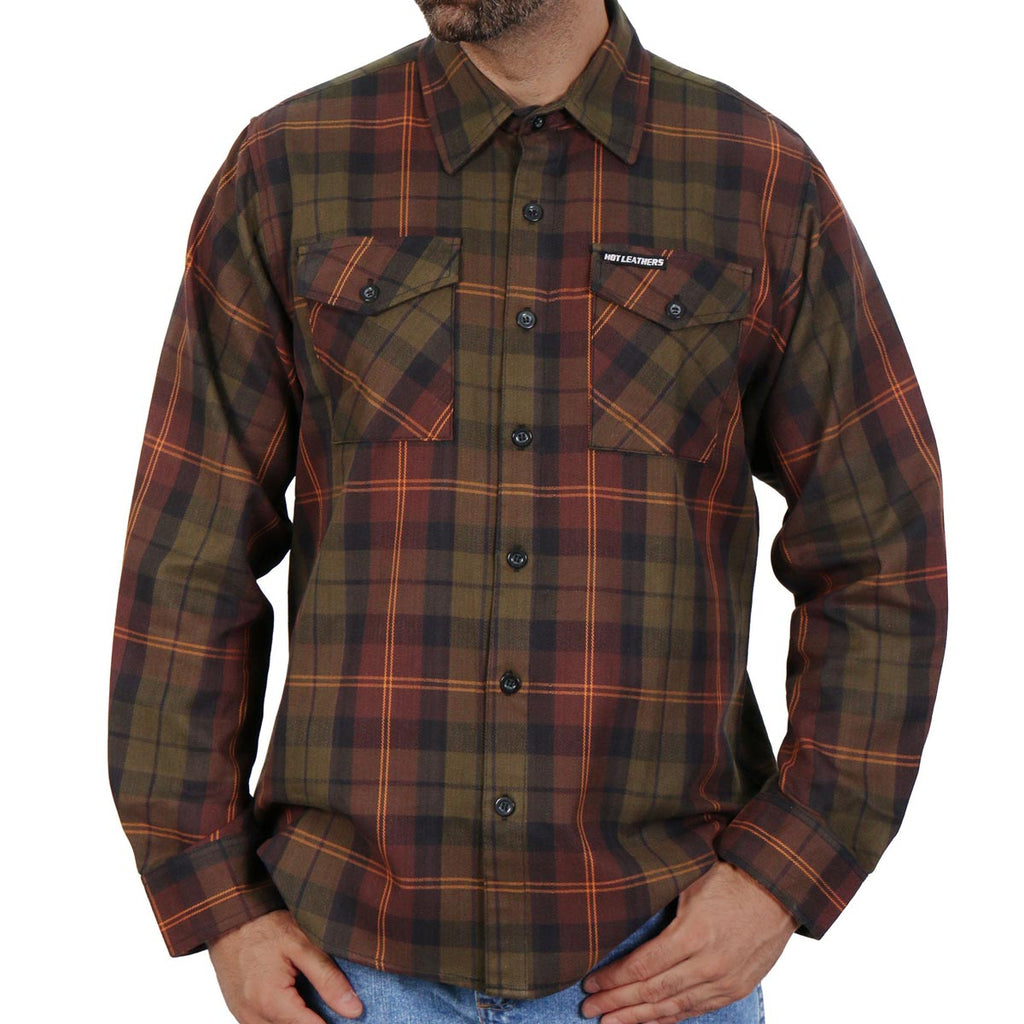 Men's "Burnline" Multi/Color Plaid Flannel Shirt - Cotton Button Up Workwear - FLM2040