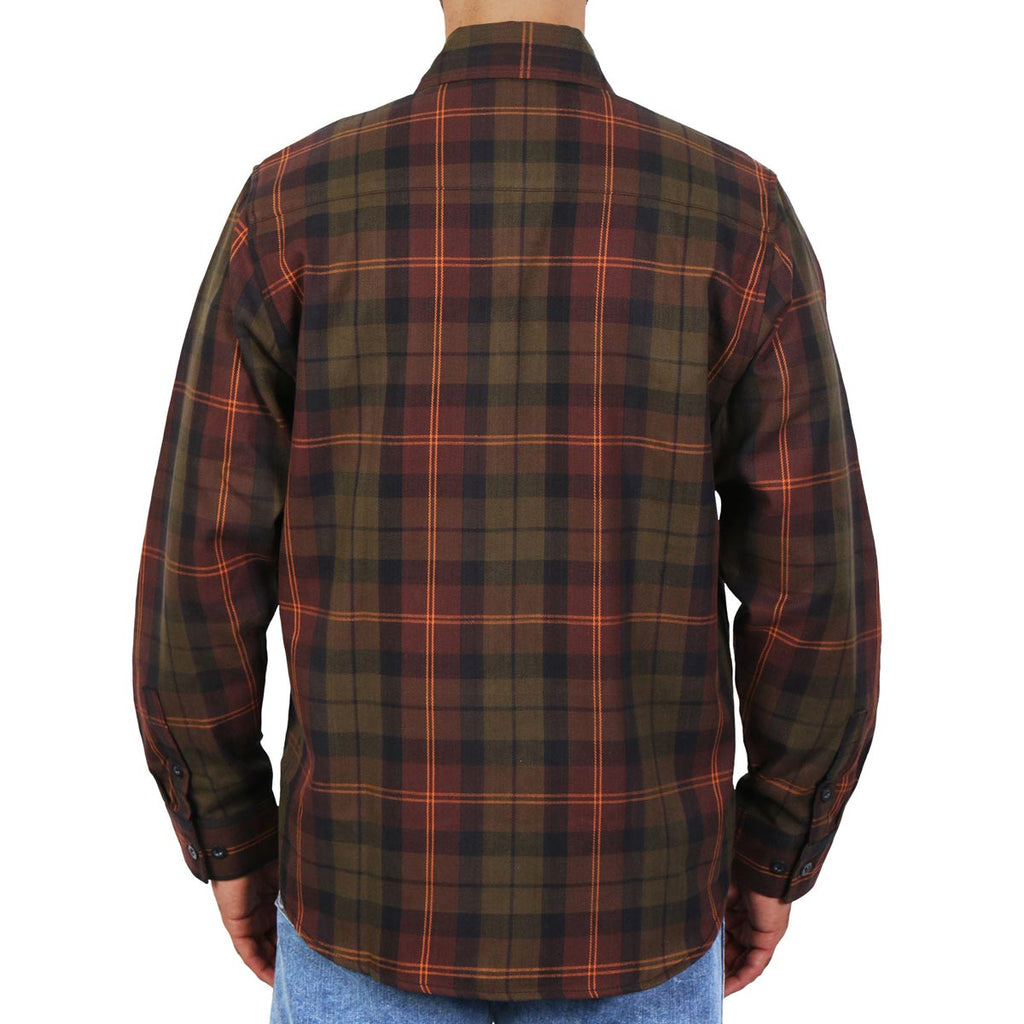 Men's "Burnline" Multi/Color Plaid Flannel Shirt - Cotton Button Up Workwear - FLM2040