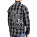 Men's "Tribal Eagle" Tribal/Flannel Plaid Flannel Shirt - Cotton Button Up Workwear - FLM2102