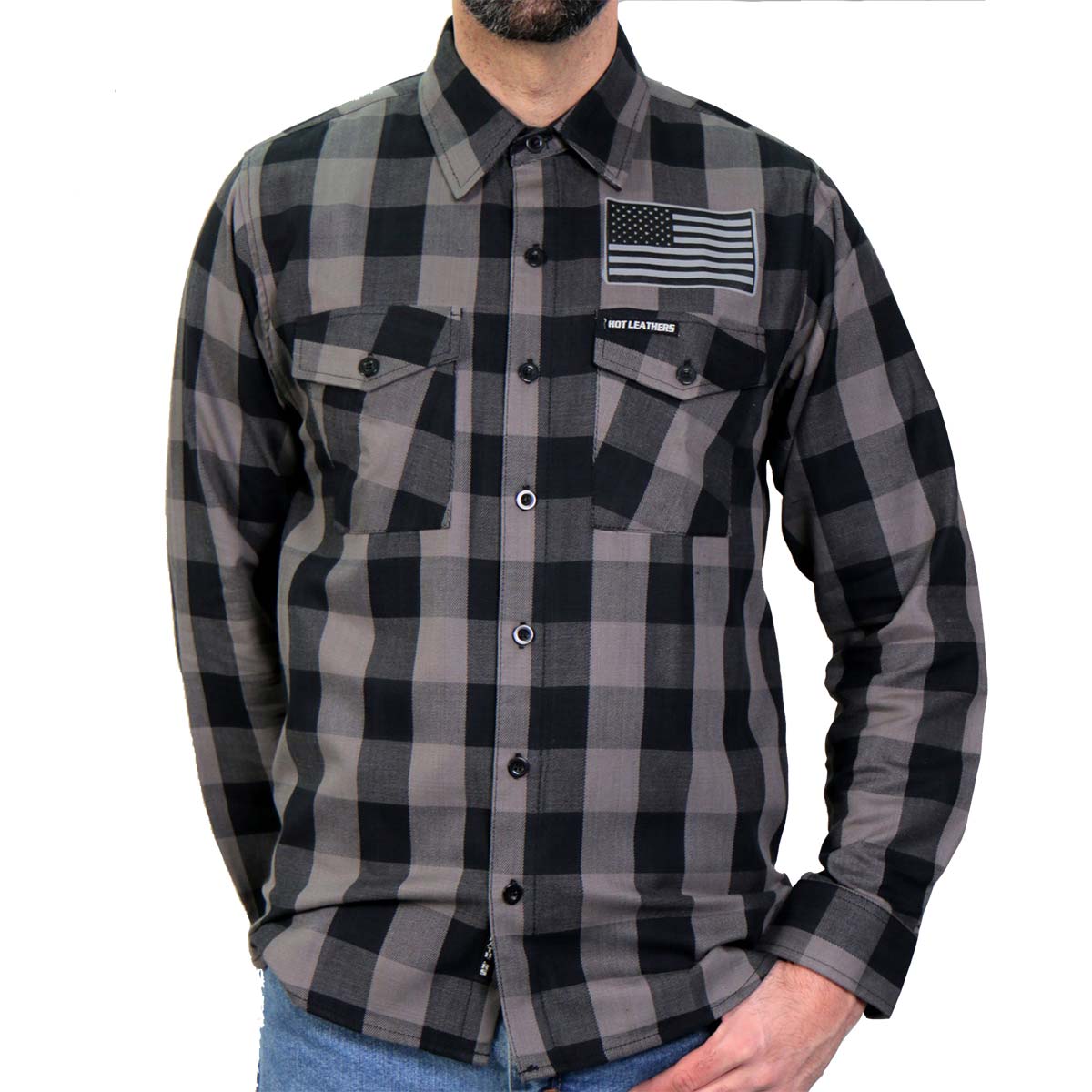 Men's "Tribal Eagle" Tribal/Flannel Plaid Flannel Shirt - Cotton Button Up Workwear - FLM2102