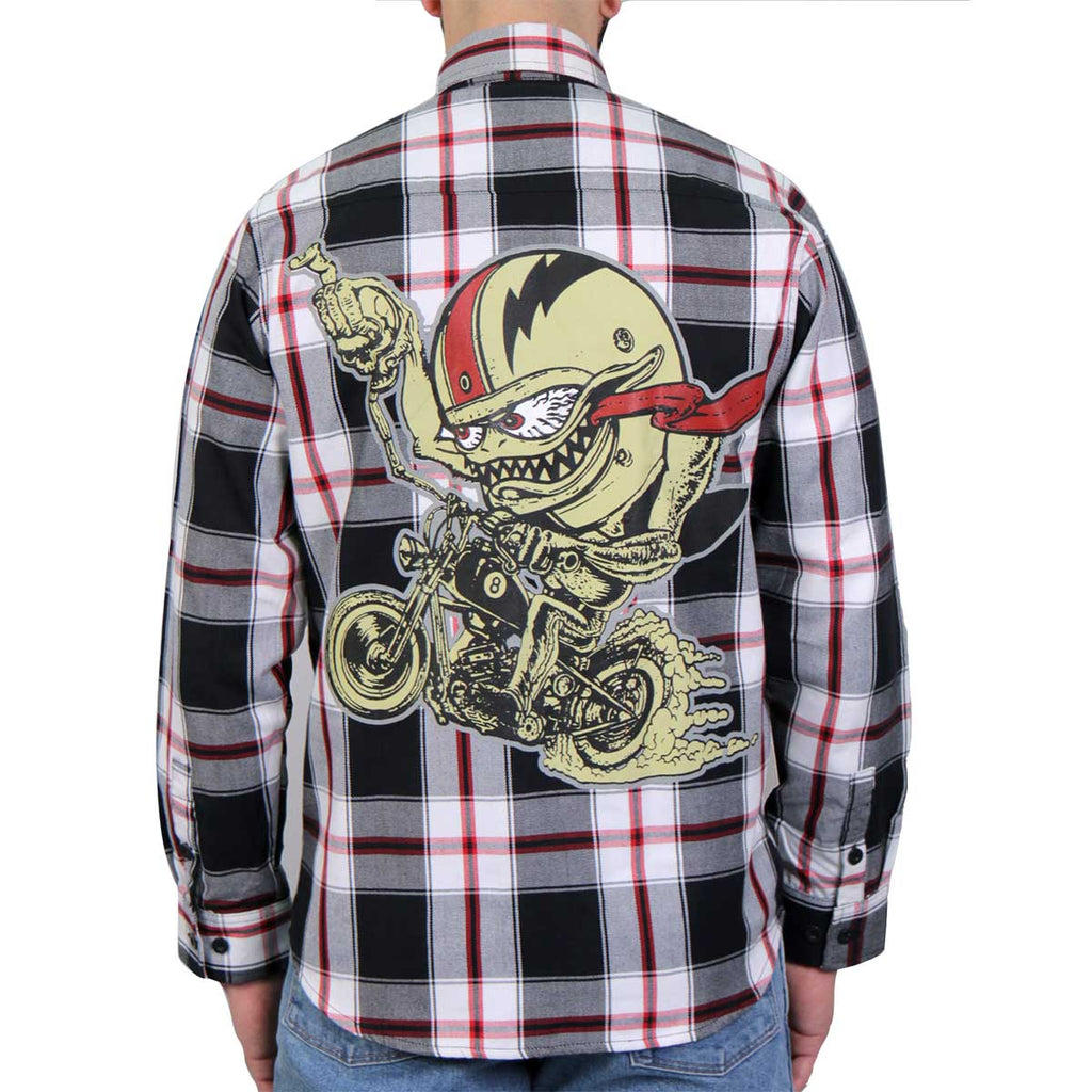 Men's "Bobber Monster" Long Sleeve Flannel Shirt - FLM2104