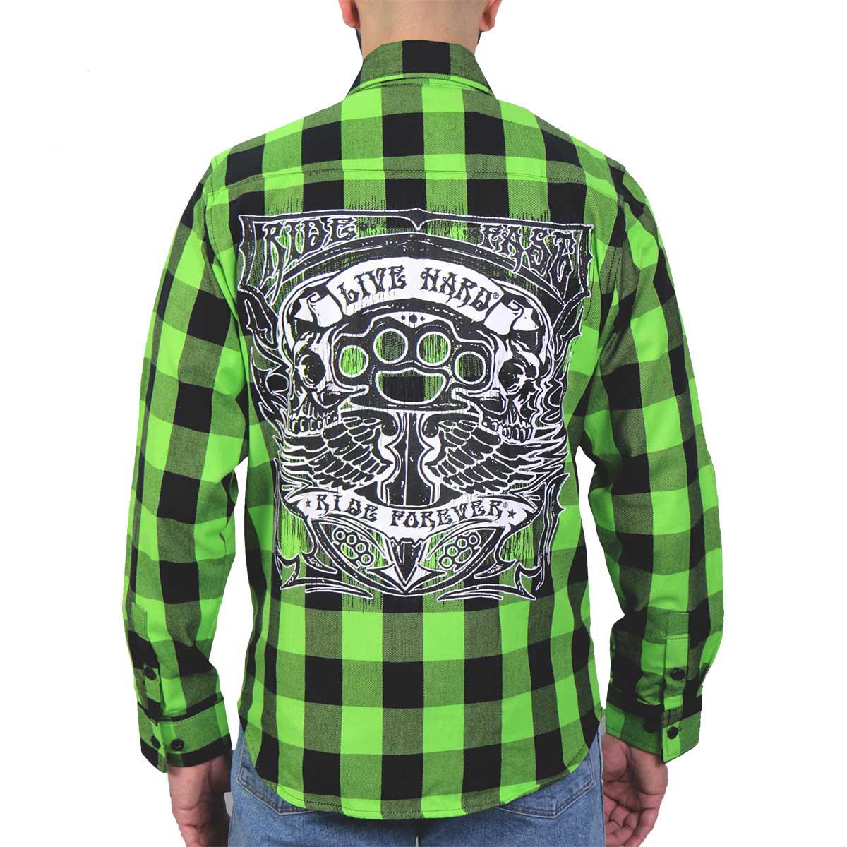 Men's "Brass Knuckles" Long Sleeve Flannel Shirt - FLM2106