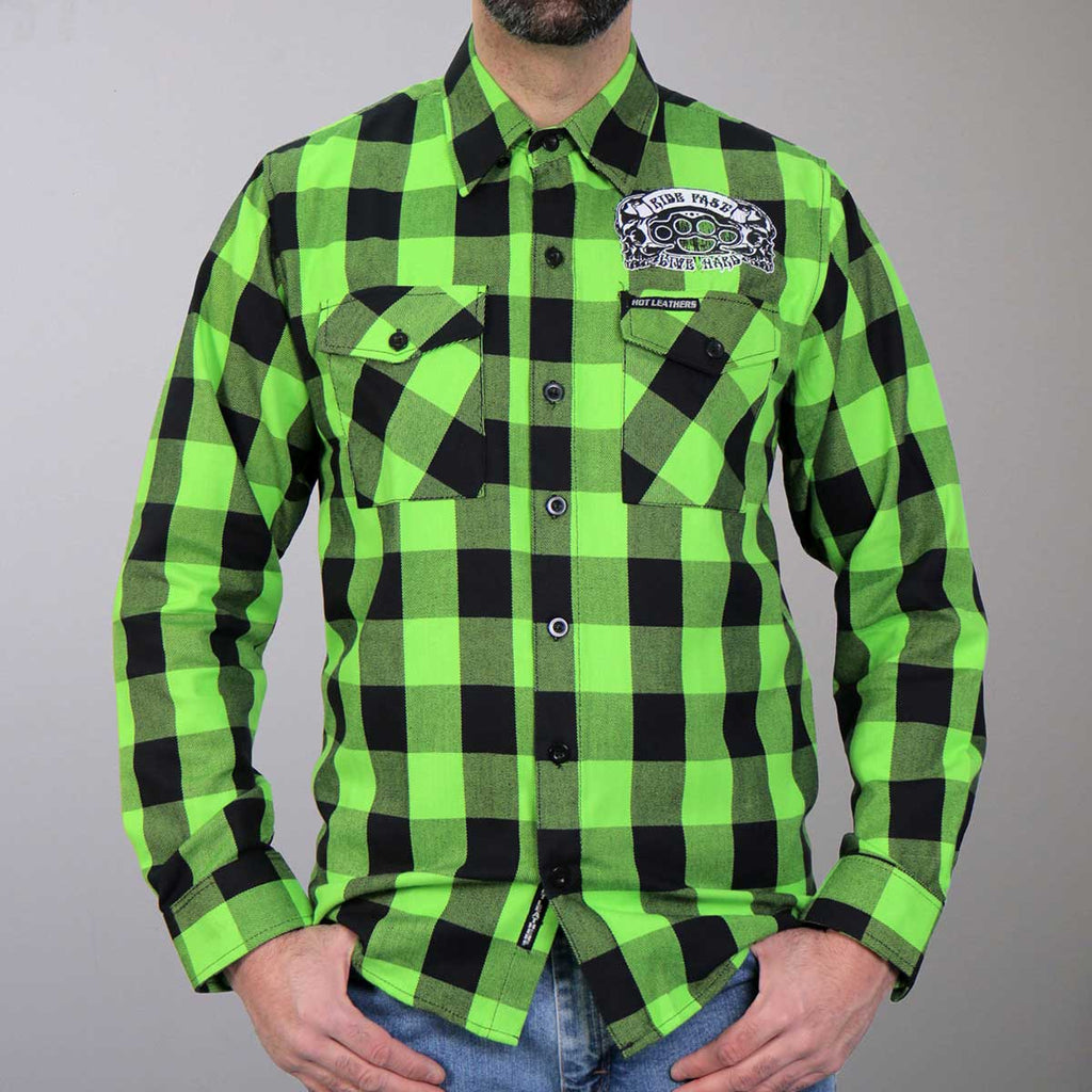 Men's "Brass Knuckles" Long Sleeve Flannel Shirt - FLM2106