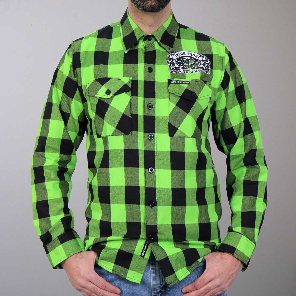 Men's "Brass Knuckles" Long Sleeve Flannel Shirt - FLM2106