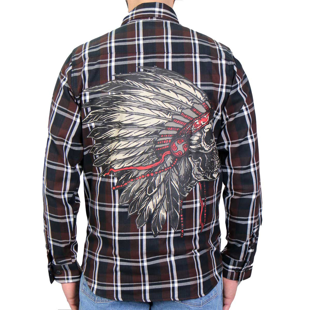 Men's "Headdress" Long Sleeve Flannel Shirt - FLM2109