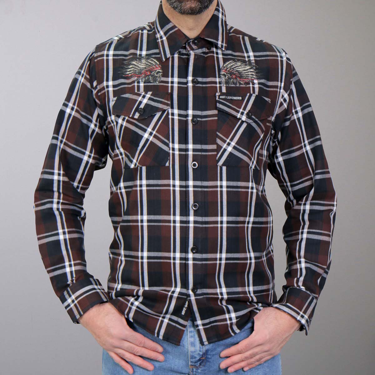 Men's "Headdress" Long Sleeve Flannel Shirt - FLM2109