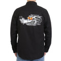 Men's "Black Race Wolf " Long Sleeve Flannel Shirt - FLM2115