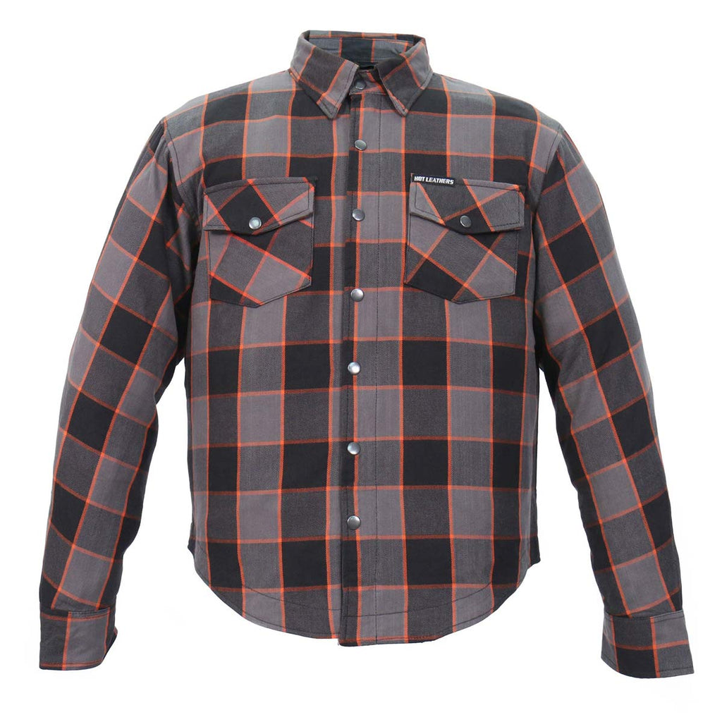 Men's "Deadman" Multi/Color Armored Motorcycle Flannel Shirt - CE Protection Riding Shirt - JKM3010