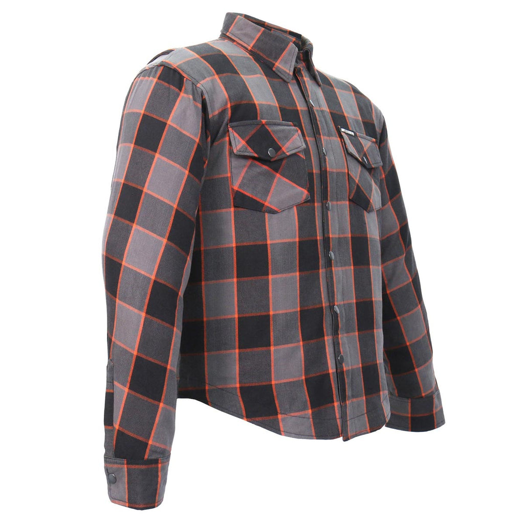 Men's "Deadman" Multi/Color Armored Motorcycle Flannel Shirt - CE Protection Riding Shirt - JKM3010
