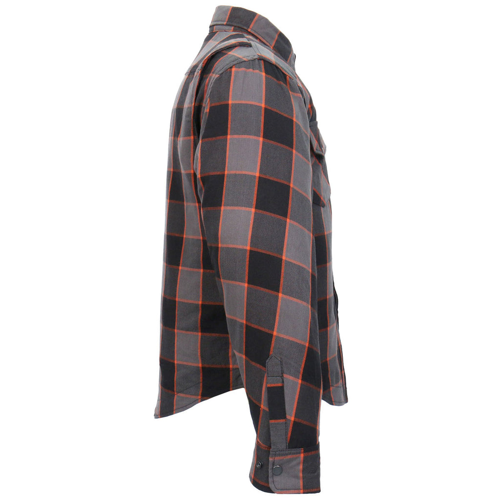 Men's "Deadman" Multi/Color Armored Motorcycle Flannel Shirt - CE Protection Riding Shirt - JKM3010