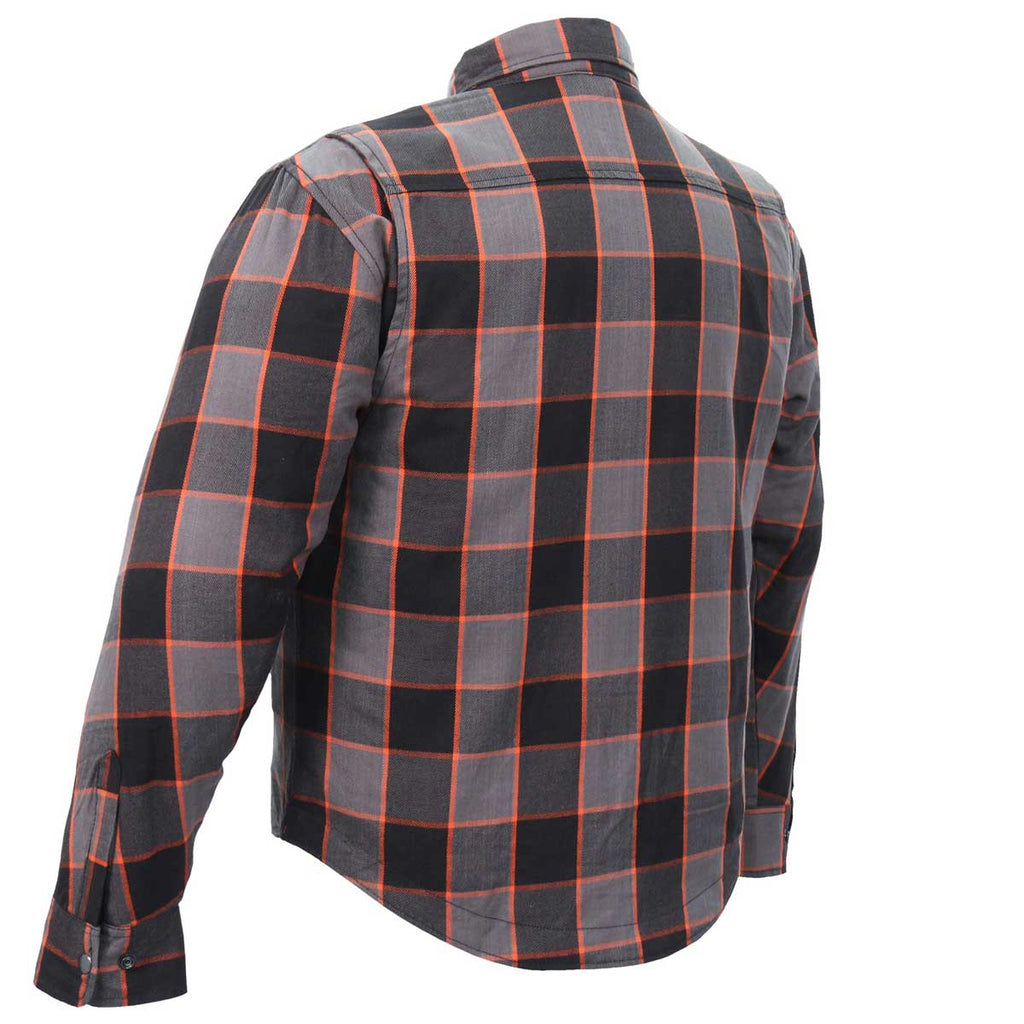 Men's "Deadman" Multi/Color Armored Motorcycle Flannel Shirt - CE Protection Riding Shirt - JKM3010