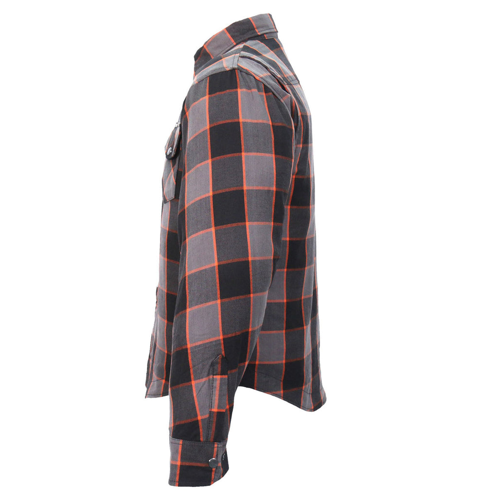 Men's "Deadman" Multi/Color Armored Motorcycle Flannel Shirt - CE Protection Riding Shirt - JKM3010