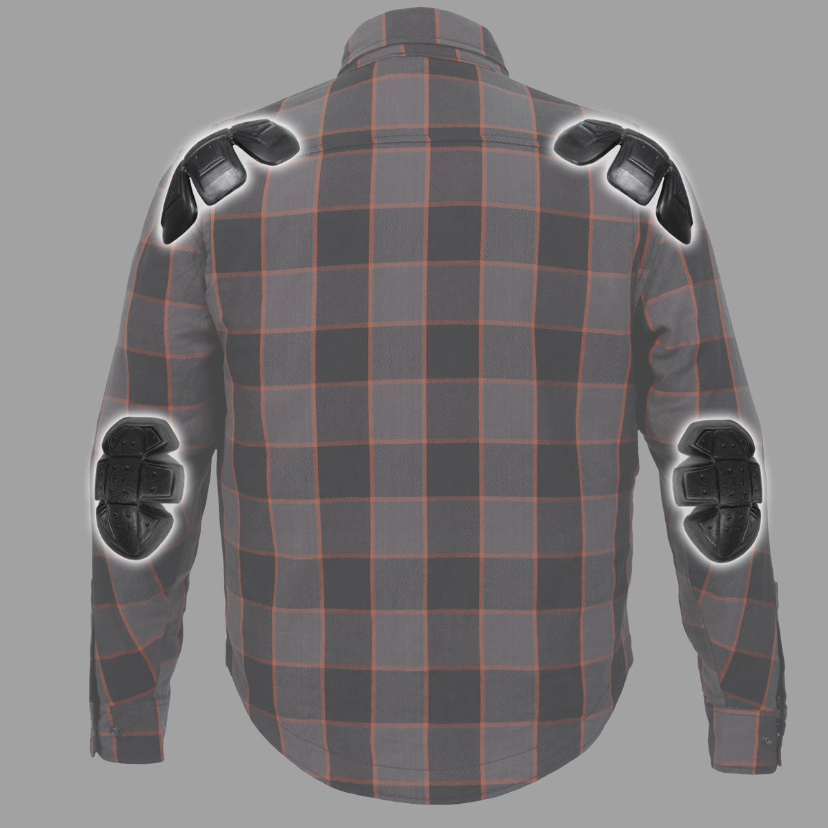 Men's "Deadman" Multi/Color Armored Motorcycle Flannel Shirt - CE Protection Riding Shirt - JKM3010