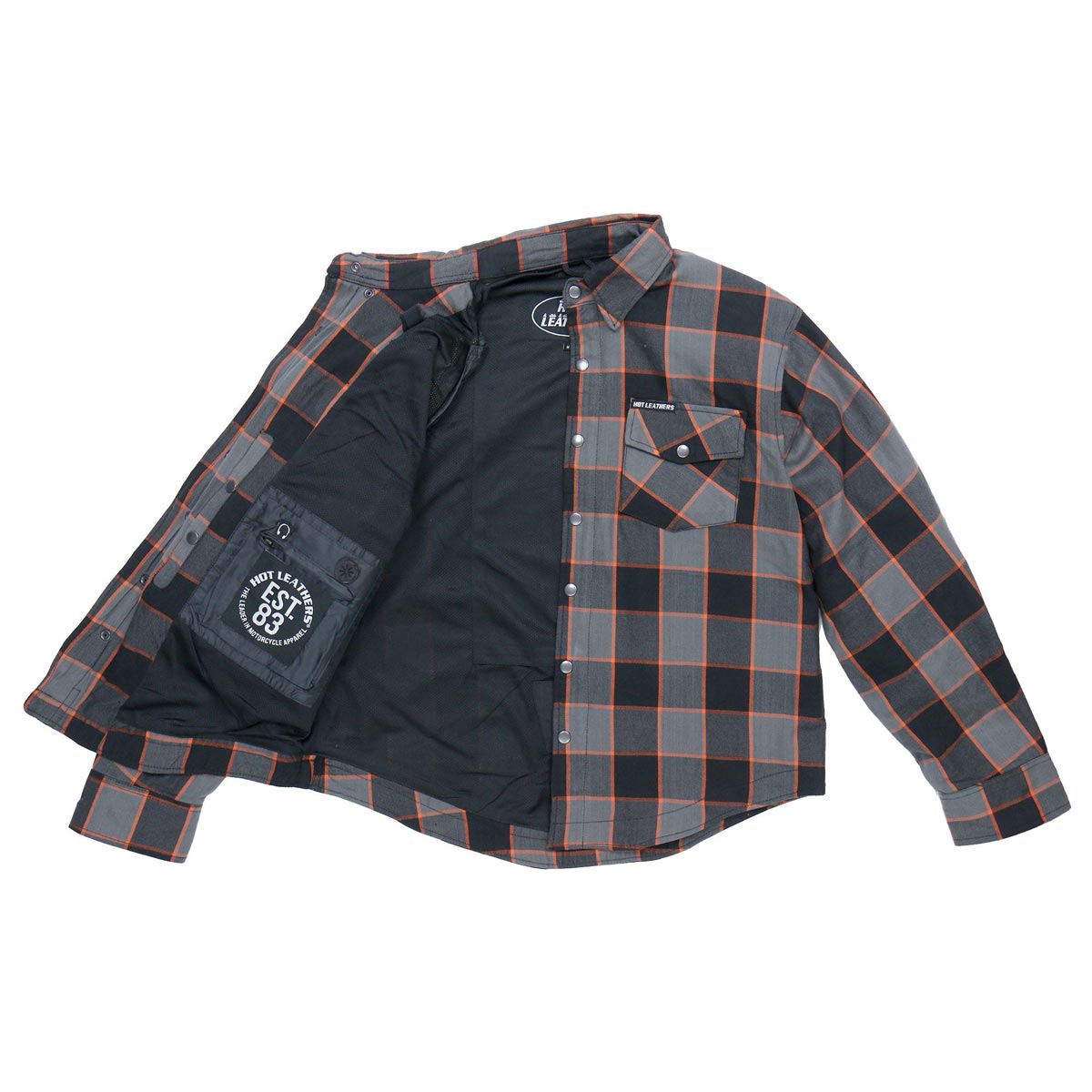 Men's "Deadman" Multi/Color Armored Motorcycle Flannel Shirt - CE Protection Riding Shirt - JKM3010