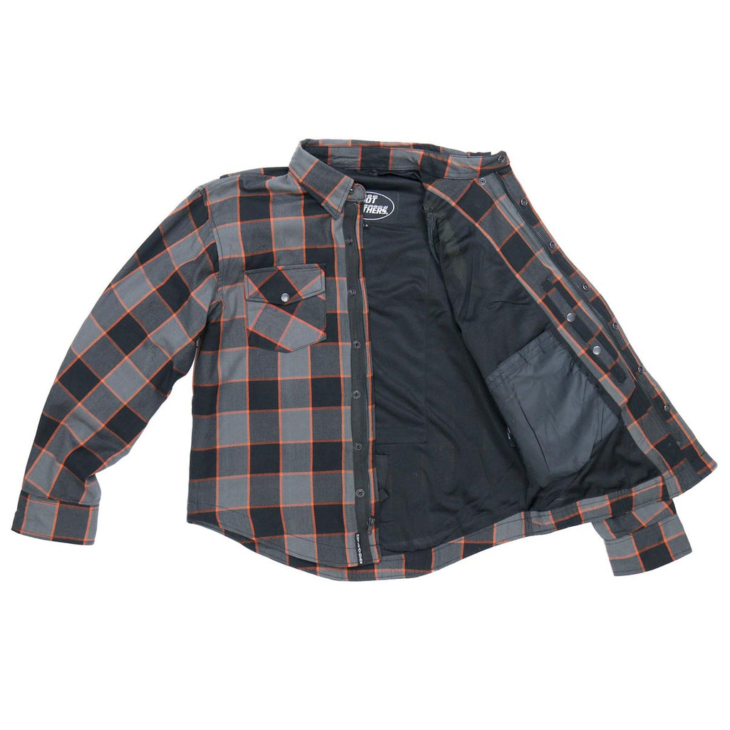 Men's "Deadman" Multi/Color Armored Motorcycle Flannel Shirt - CE Protection Riding Shirt - JKM3010