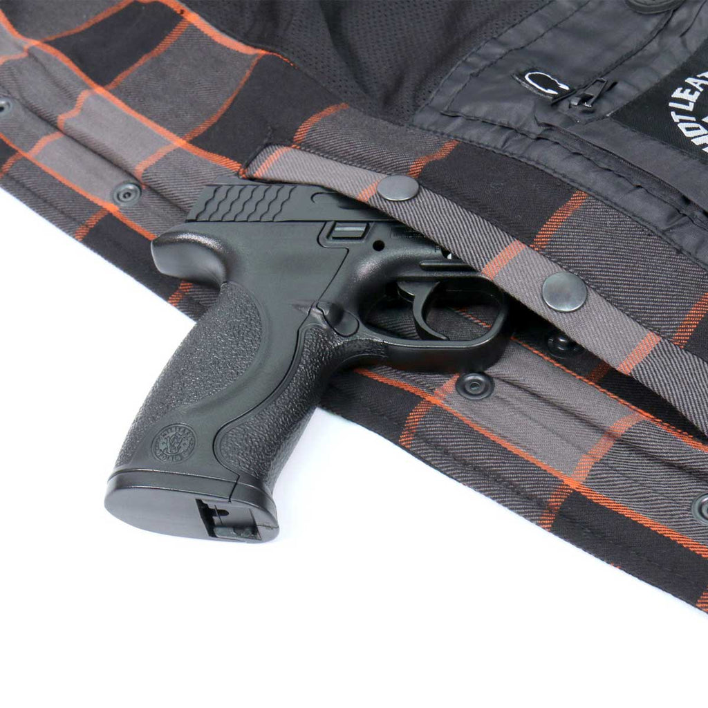 Men's "Deadman" Multi/Color Armored Motorcycle Flannel Shirt - CE Protection Riding Shirt - JKM3010